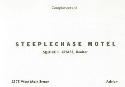 Steeplechase Motel (Steeple-Chase Motel, Spotted Cow) - Old Yearbook Ad